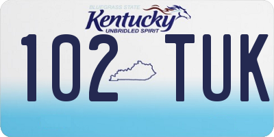 KY license plate 102TUK