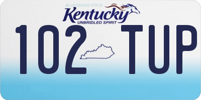KY license plate 102TUP