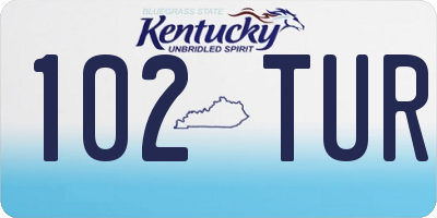 KY license plate 102TUR