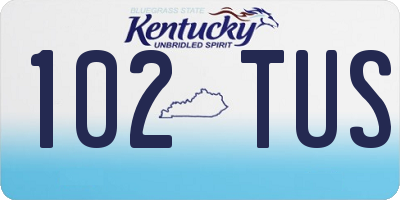 KY license plate 102TUS