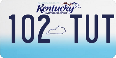 KY license plate 102TUT