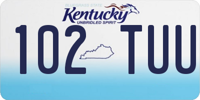 KY license plate 102TUU
