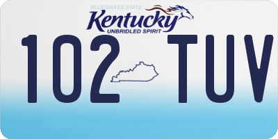 KY license plate 102TUV