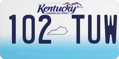 KY license plate 102TUW