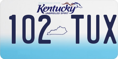 KY license plate 102TUX
