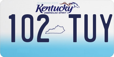KY license plate 102TUY