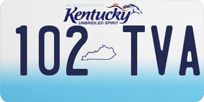 KY license plate 102TVA
