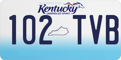 KY license plate 102TVB