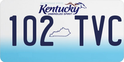 KY license plate 102TVC
