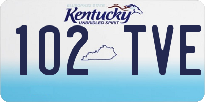 KY license plate 102TVE