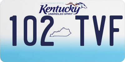 KY license plate 102TVF