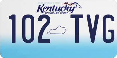 KY license plate 102TVG