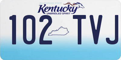 KY license plate 102TVJ