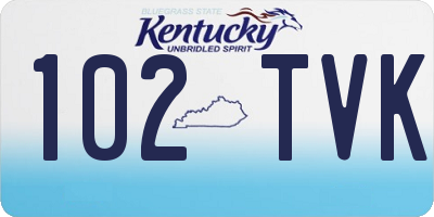 KY license plate 102TVK