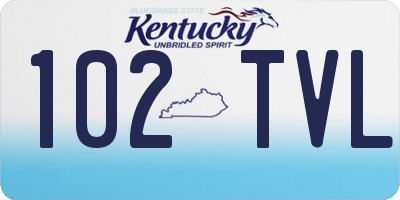 KY license plate 102TVL