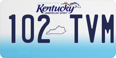 KY license plate 102TVM