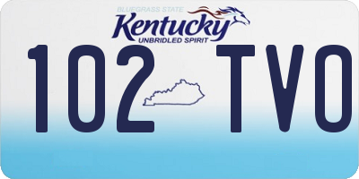 KY license plate 102TVO