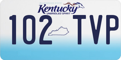 KY license plate 102TVP