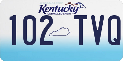 KY license plate 102TVQ