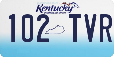 KY license plate 102TVR