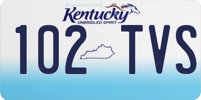 KY license plate 102TVS
