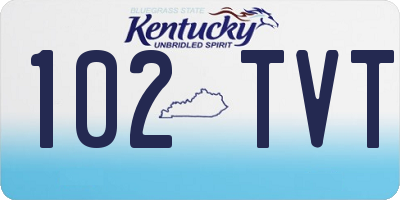 KY license plate 102TVT