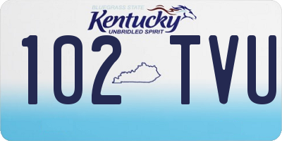 KY license plate 102TVU