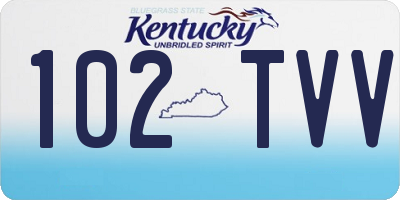 KY license plate 102TVV