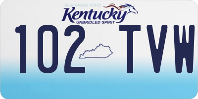 KY license plate 102TVW