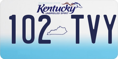 KY license plate 102TVY