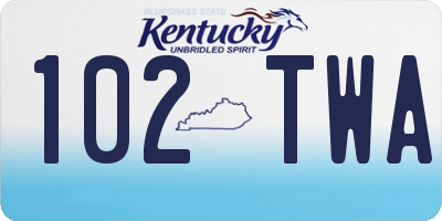 KY license plate 102TWA