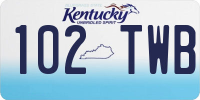 KY license plate 102TWB