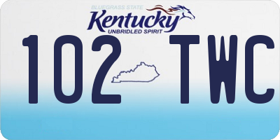 KY license plate 102TWC