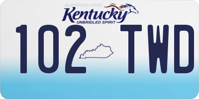 KY license plate 102TWD