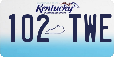 KY license plate 102TWE
