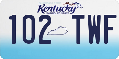 KY license plate 102TWF