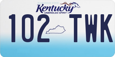 KY license plate 102TWK