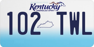 KY license plate 102TWL