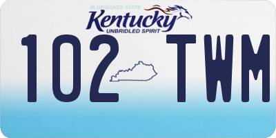 KY license plate 102TWM