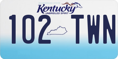 KY license plate 102TWN