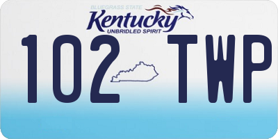 KY license plate 102TWP
