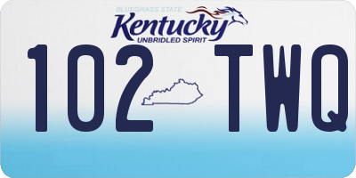 KY license plate 102TWQ