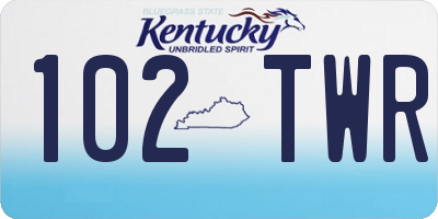 KY license plate 102TWR