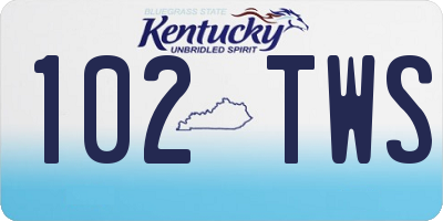 KY license plate 102TWS
