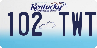 KY license plate 102TWT