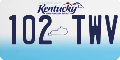 KY license plate 102TWV
