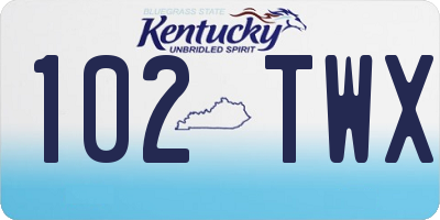 KY license plate 102TWX