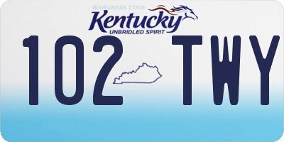 KY license plate 102TWY