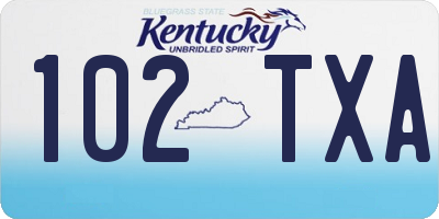 KY license plate 102TXA