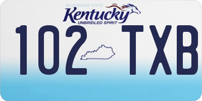 KY license plate 102TXB